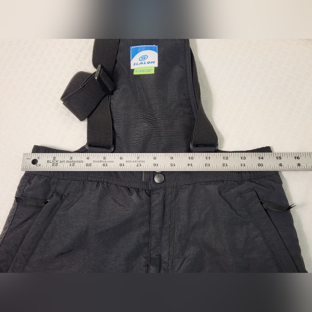 Slalom Girls Black Snow Bib Size XL 14/16.  #A17 - Picture 11 of 12